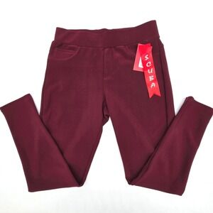 Maze Collection Burgundy Leggings Levanta Cola Pull On Pants Womens Medium NWT